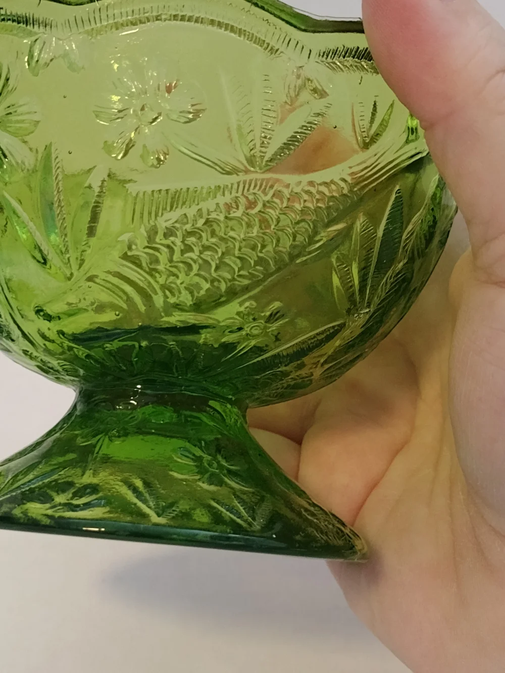 Indiana Glass Green Pressed Glass Compote